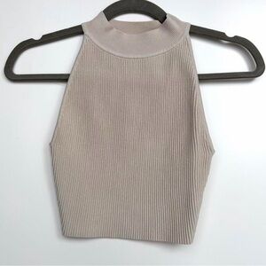 Aritzia Babaton Sculpt Knit ribbed mock neck tank top